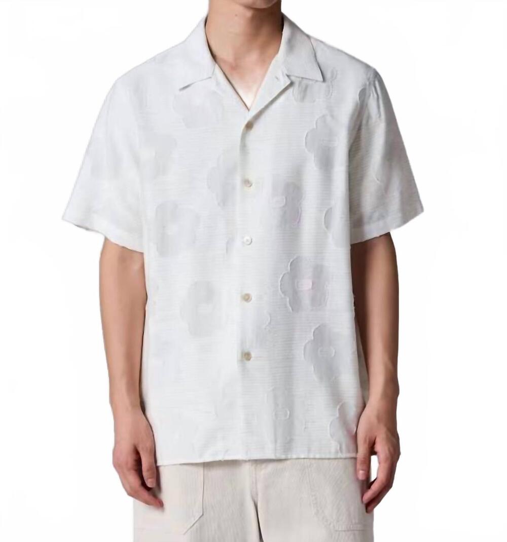 NEW PAUL SMITH zine floral fil coupe shirt in off white